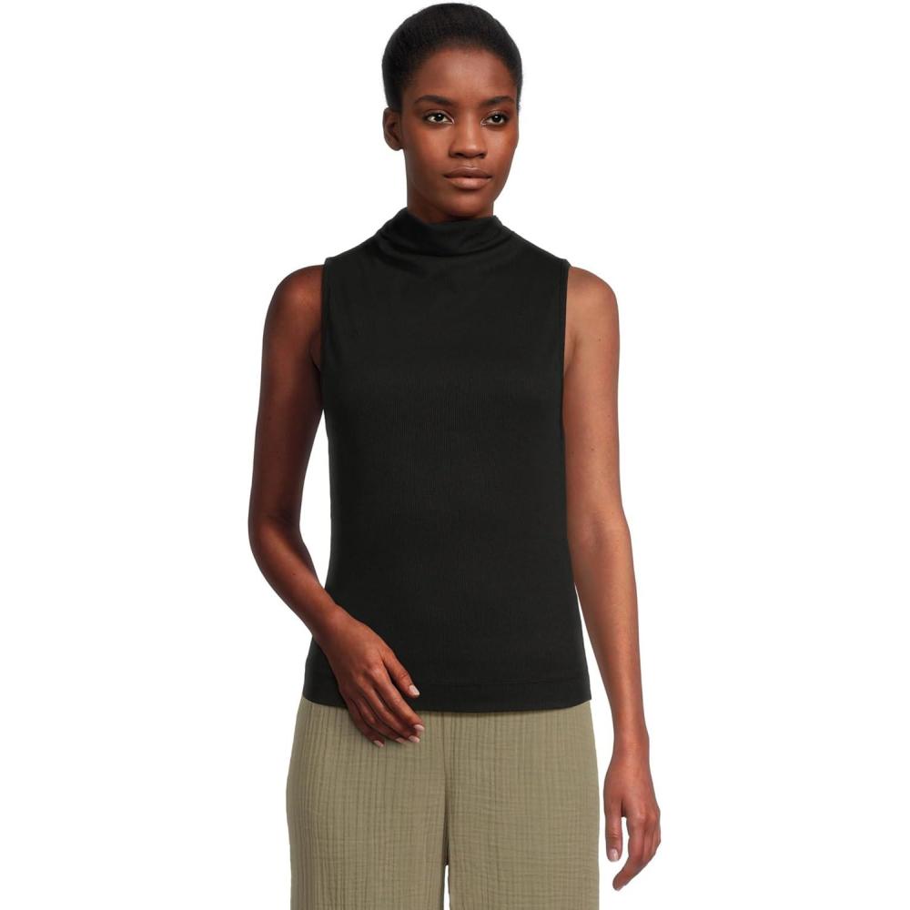 image:imageMichael Stars Womens Chiara Drape Neck TankBlack