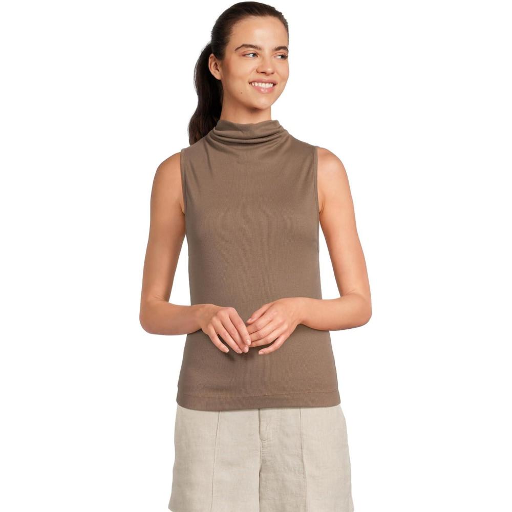 image:imageMichael Stars Womens Chiara Drape Neck TankCobblestone
