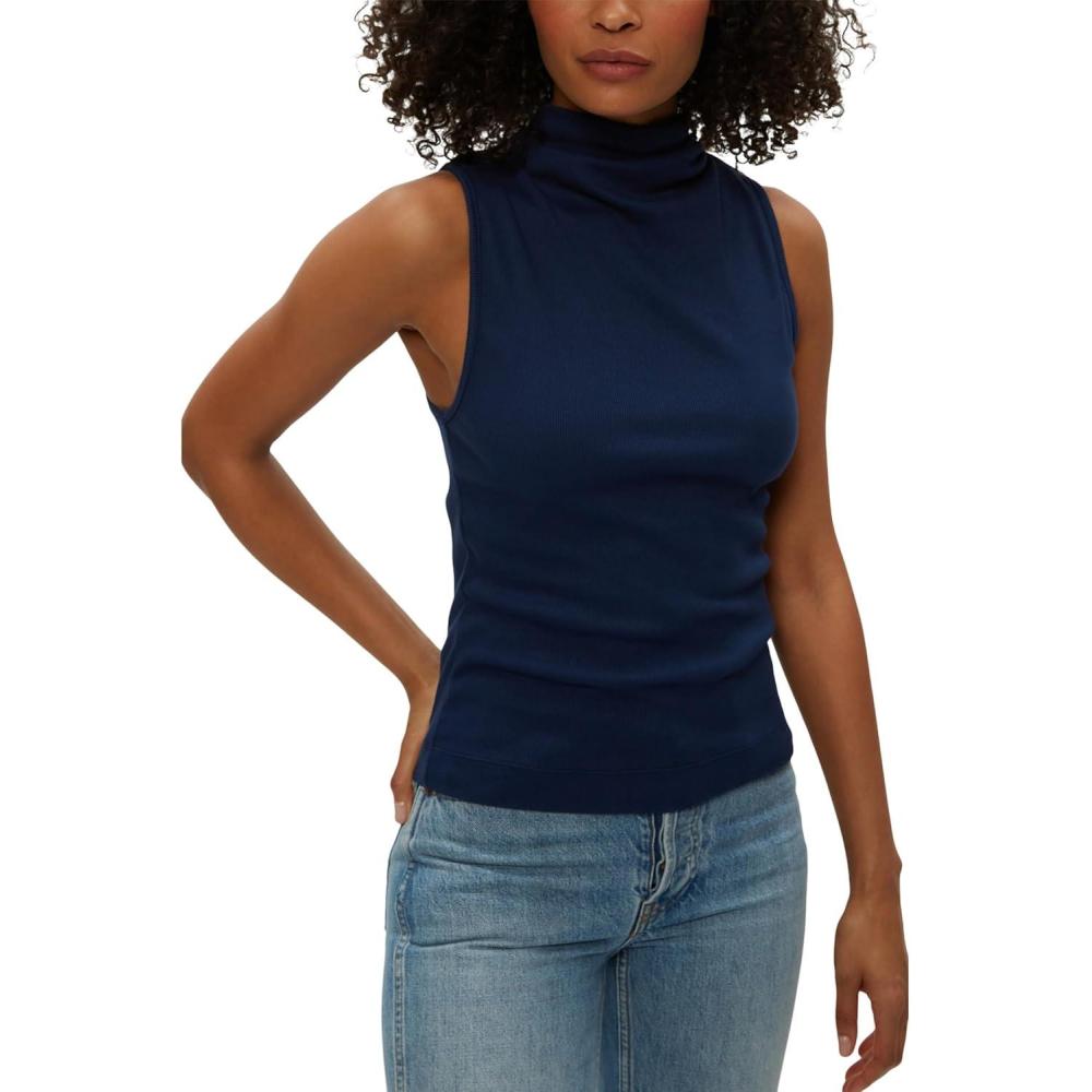 image:imageMichael Stars Womens Chiara Drape Neck TankNocturnal