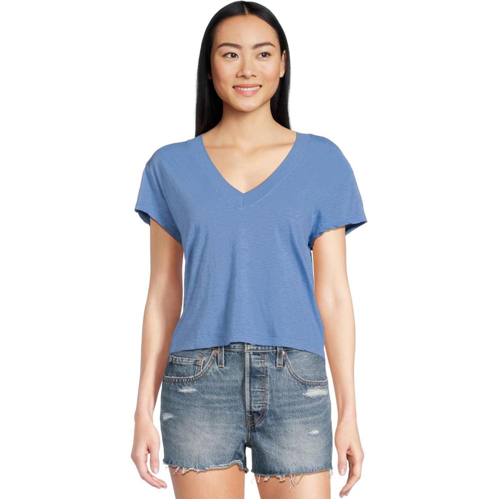 image:imageMichael Stars Womens Harlan Cropped VNeck TeeOcean