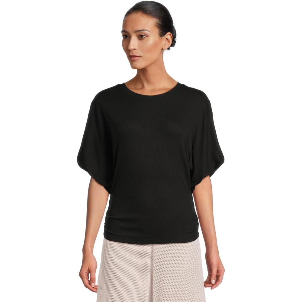 image:imageMichael Stars Womens Vicky Scoop Neck Balloon Sleeve TeeBlack