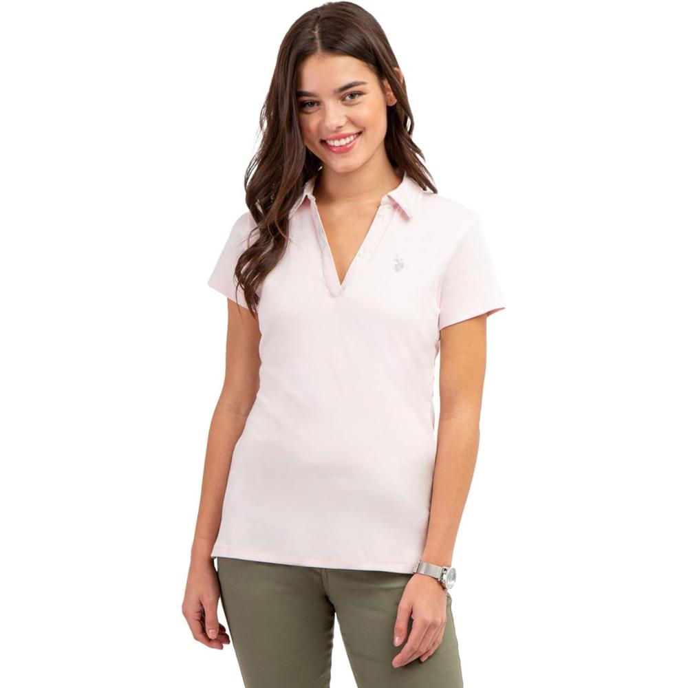 image:imageSPLIT NECK ROSE PRINT POLO SHIRTClassic Pink