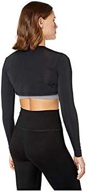 image:imageJamie Sadock Womens Sunsense 35 SPF Lightweight Long Sleeve Crew Neck Crop Layering TopJet Black