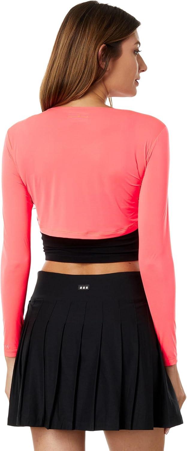 image:imageJamie Sadock Womens Sunsense 35 SPF Lightweight Long Sleeve Crew Neck Crop Layering TopMimosaSassy