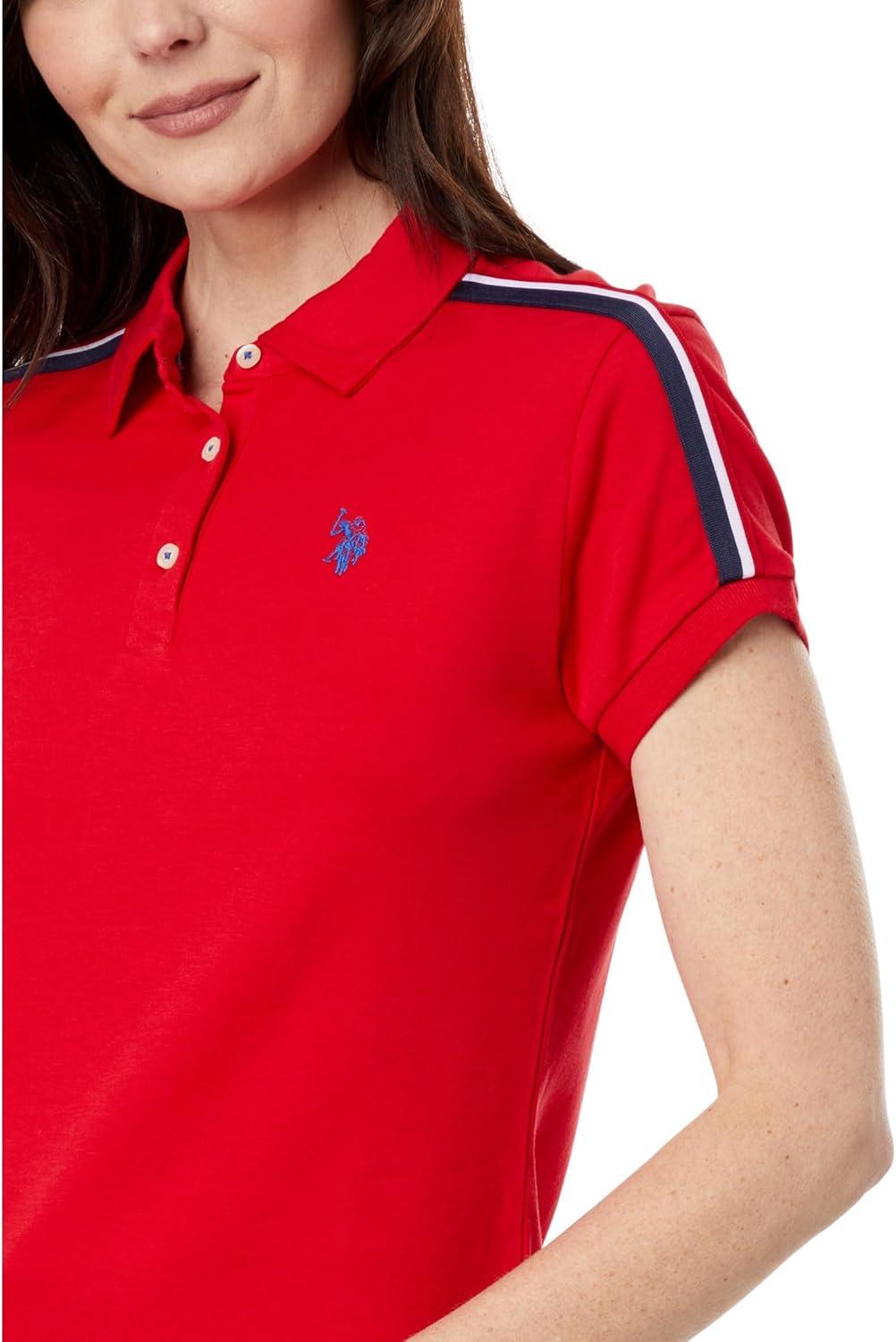 image:imageMULTI SHOULDER STRIPE POLO SHIRTRacing Red