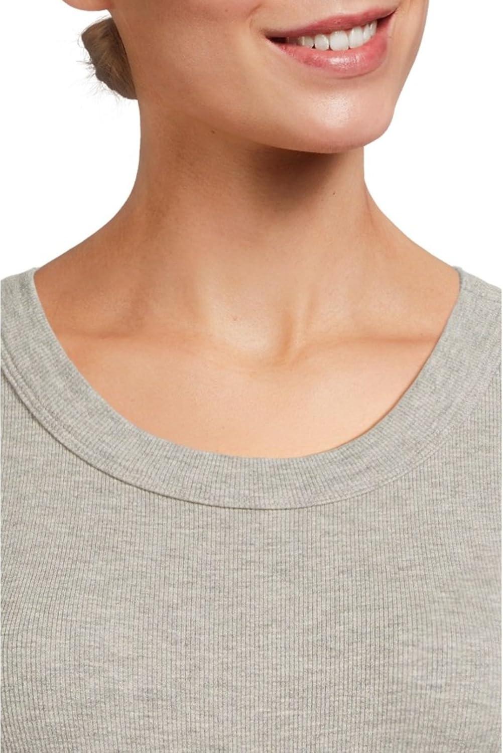 image:imageMichael Stars Womens Gina Wide Binding Crop TankHeather Grey