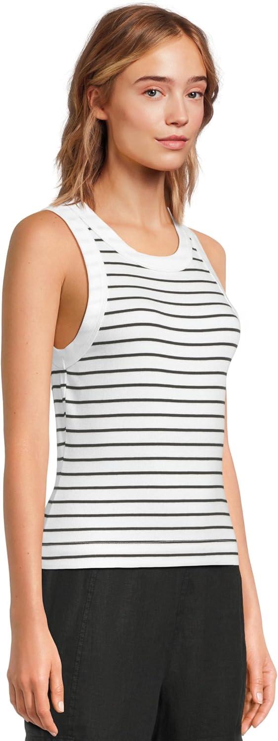 image:imageMichael Stars Womens Gina Wide Binding Crop TankWhiteBlack