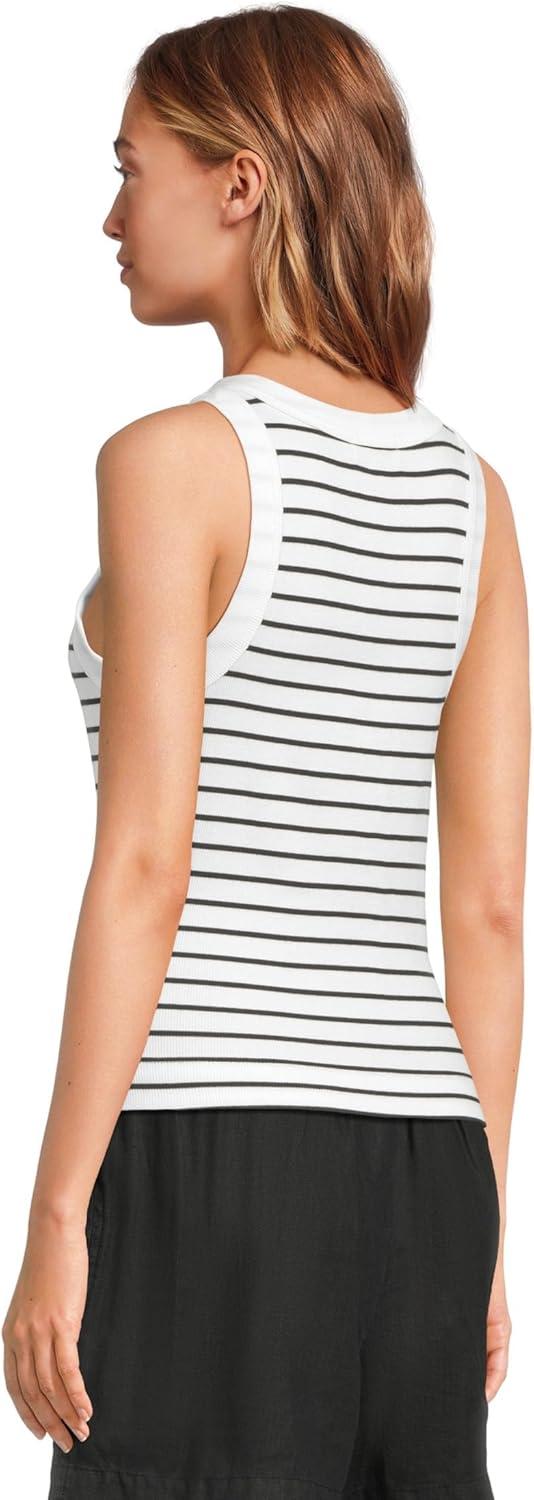 image:imageMichael Stars Womens Gina Wide Binding Crop TankWhiteBlack