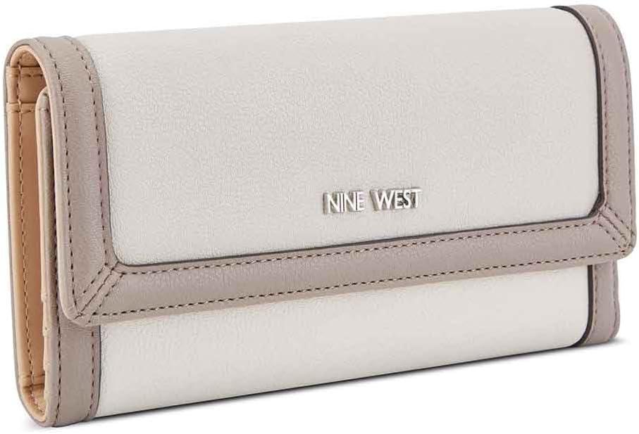 image:imageNine West Womens Zuri Slg Check Sec WalletCement Multi