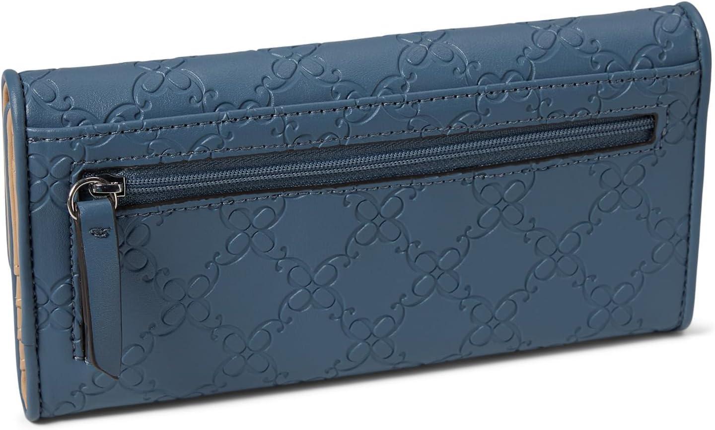 image:imageNine West Womens Zuri Slg Check Sec WalletSteel Blue