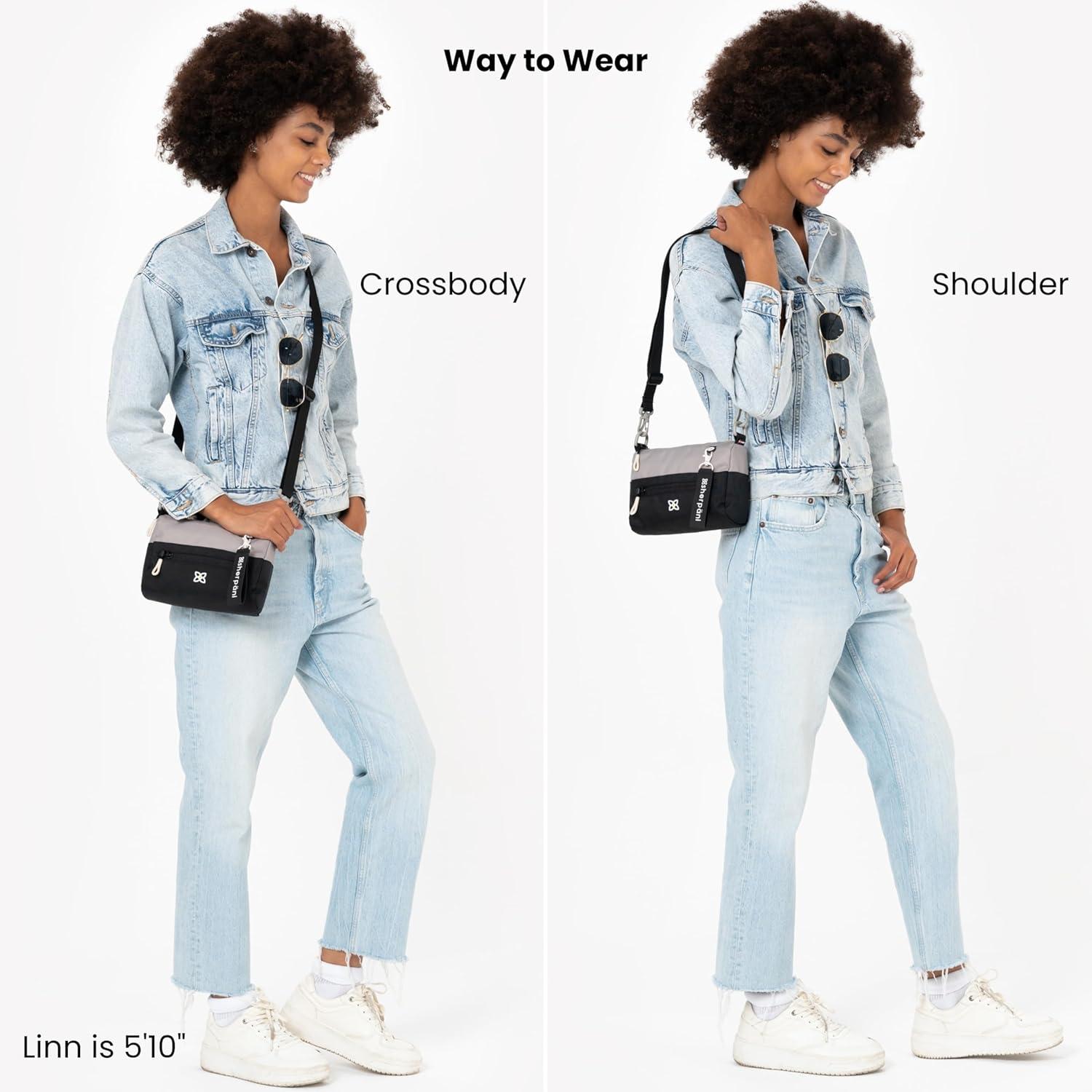 image:imageSherpani Skye Small Crossbody Purse Nylon Crossbody Bag Lightweight Cross Body Purses for Women RFID ProtectionWasabi Stone