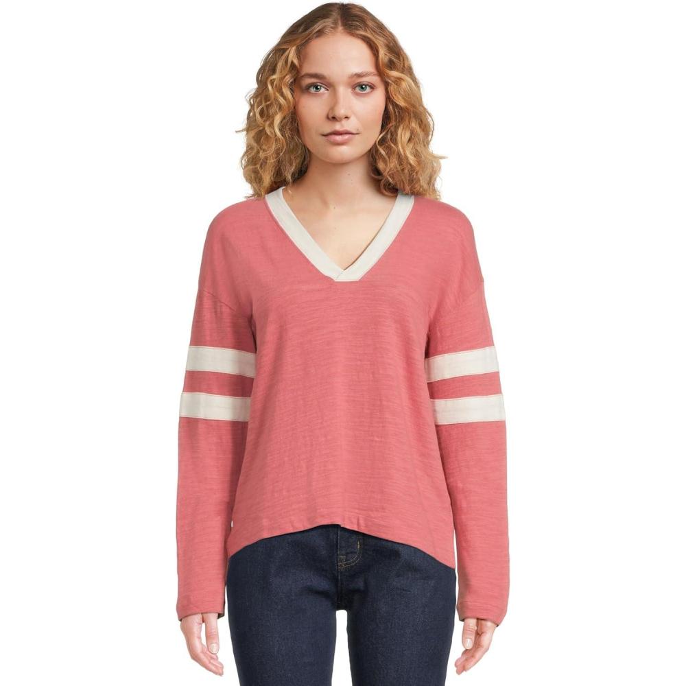 image:imageFaherty Womens Sunwashed Slub VNeckBaroque Rose