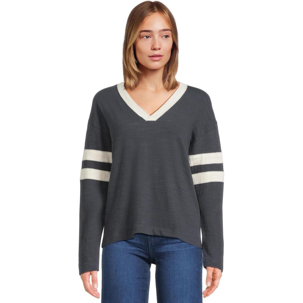 image:imageFaherty Womens Sunwashed Slub VNeckBlue Nights