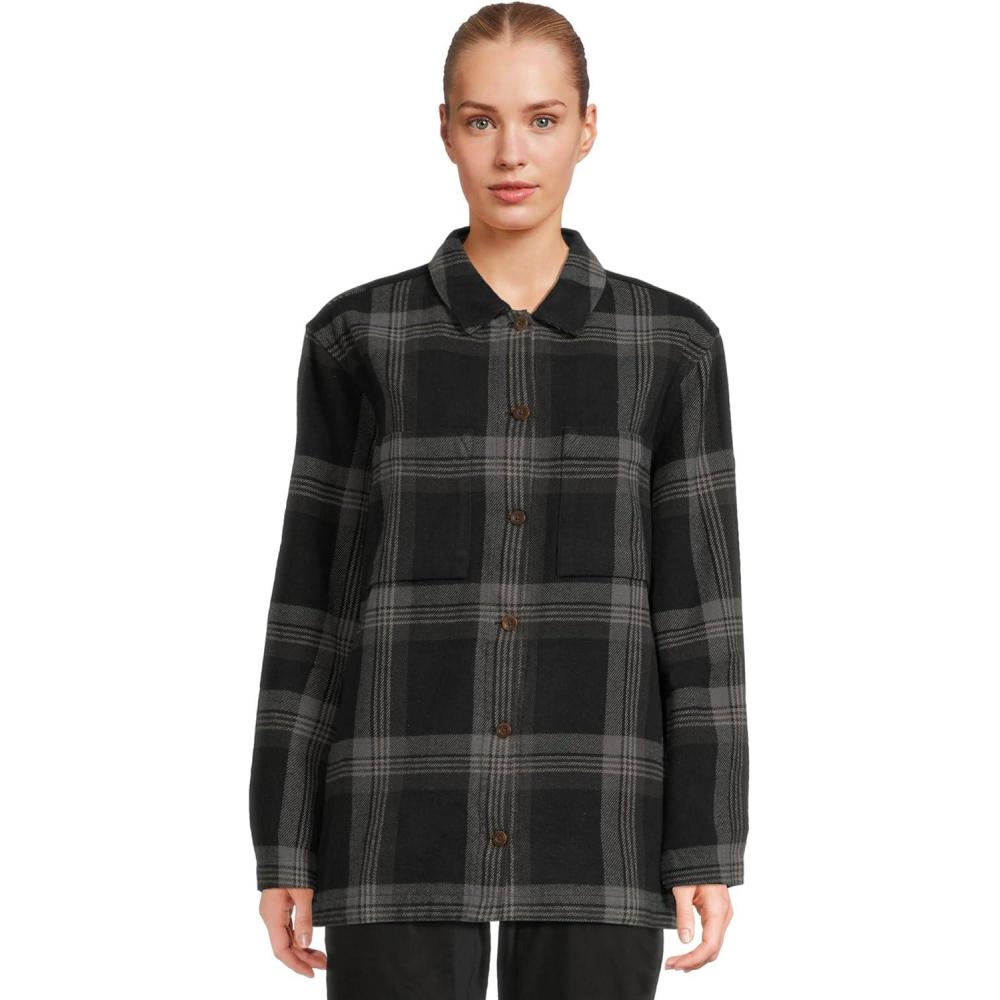 image:imageFjllrven Womens Singi Flannel Overshirt WBlackiron Grey