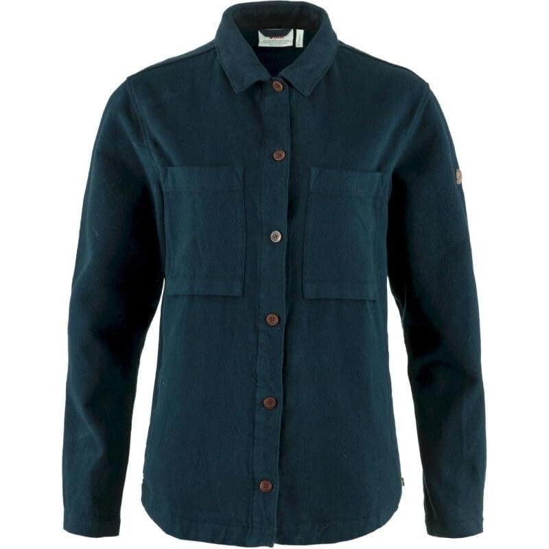 image:imageFjllrven Womens Singi Flannel Overshirt WDark Navy