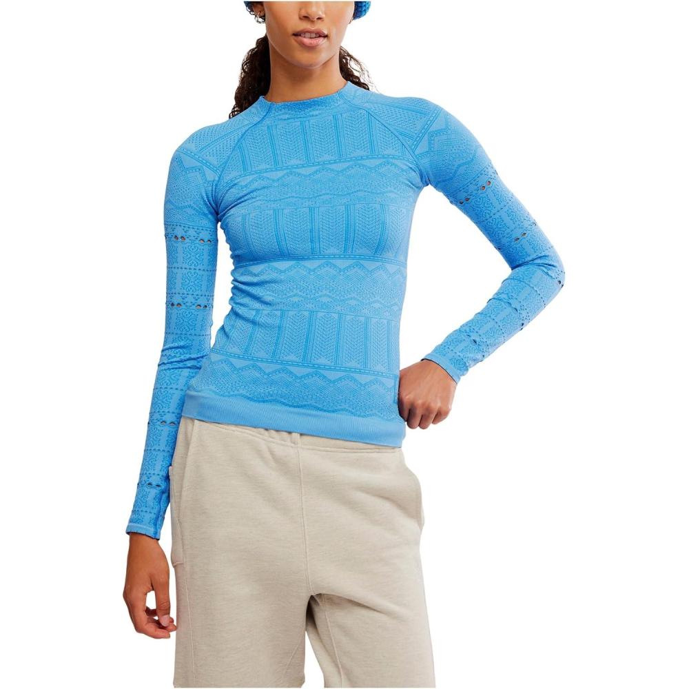 image:imageFree People womens High Road Long Sleeve LayerLight Cobalt