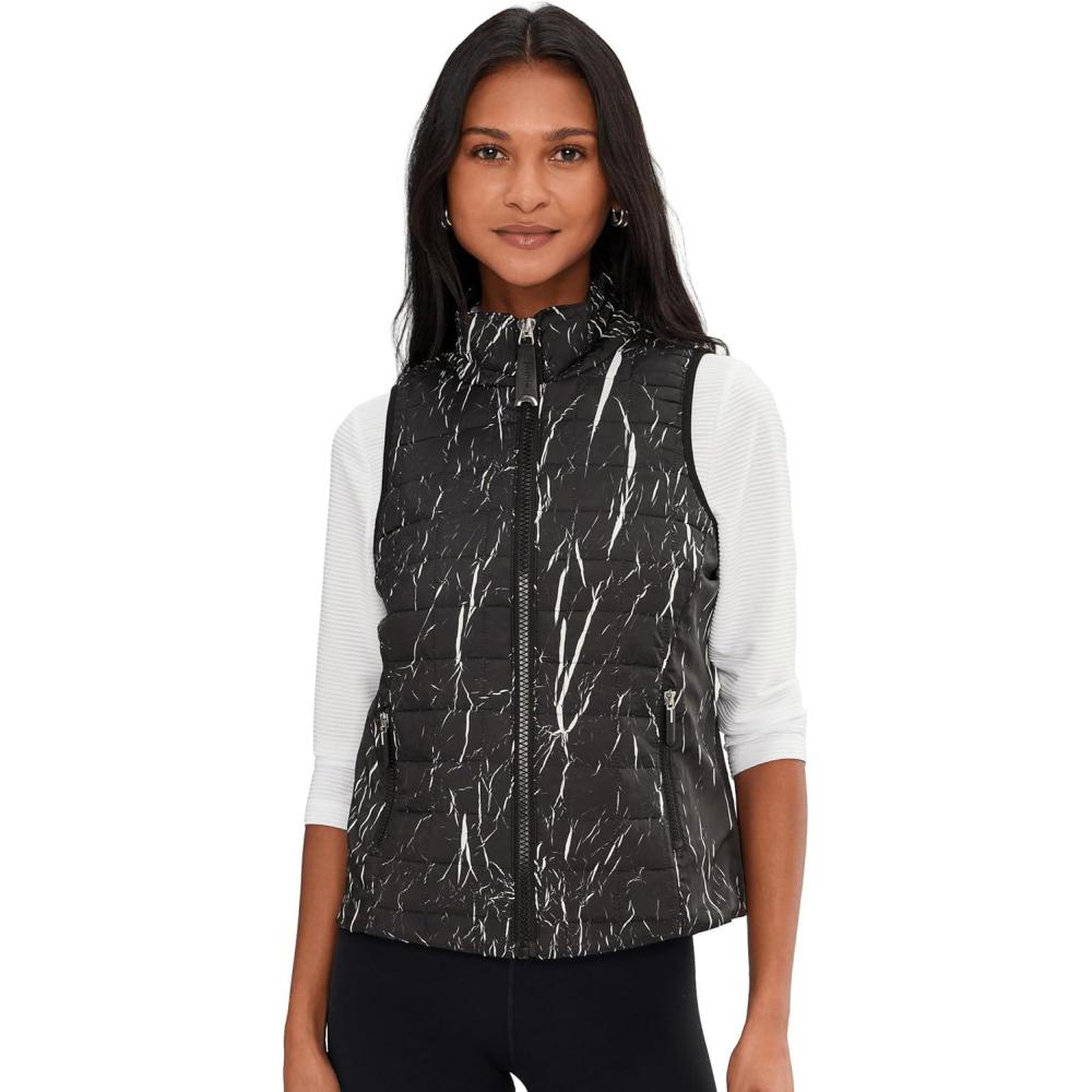 image:imageJamie Sadock womens Quilted Zip Front Vest Zippered Side PocketsBlack