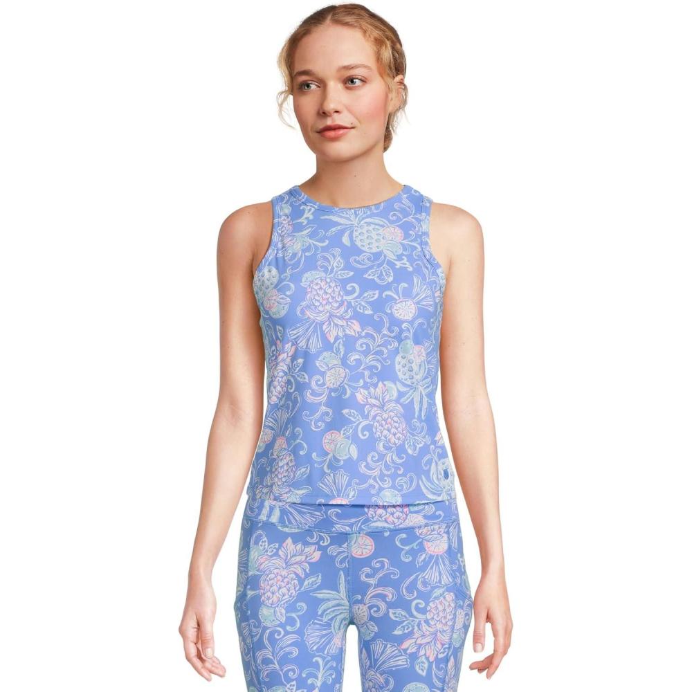 image:imageLilly Pulitzer Womens Candia Active Bra Tank UpSunwashed Blue Citrus Crush