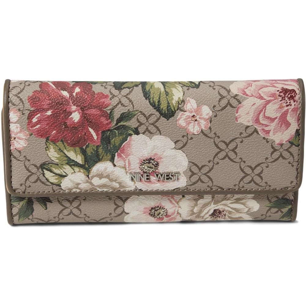image:imageNine West Womens Zuri Slg Check Sec WalletFall Cinder Floral