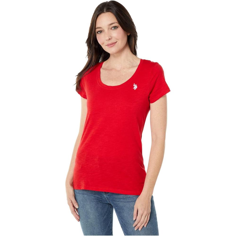 image:imageUS Polo Assn Scoop Neck Tee Racing Red MD