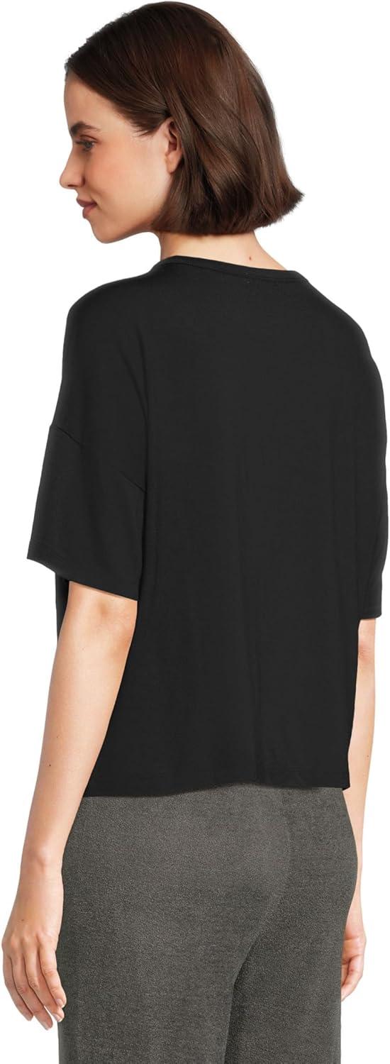 image:imageBarefoot Dreams Womens Bamboo Jersey Short Sleeve Boxy TeeBlack