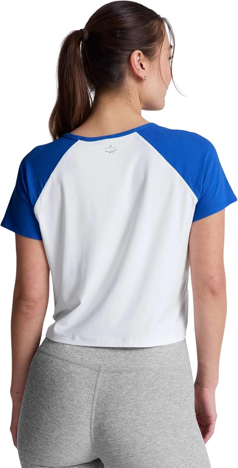 image:imageBeyond Yoga Womens Featherweight Colorblock TeeCloud WhiteCourt Blue
