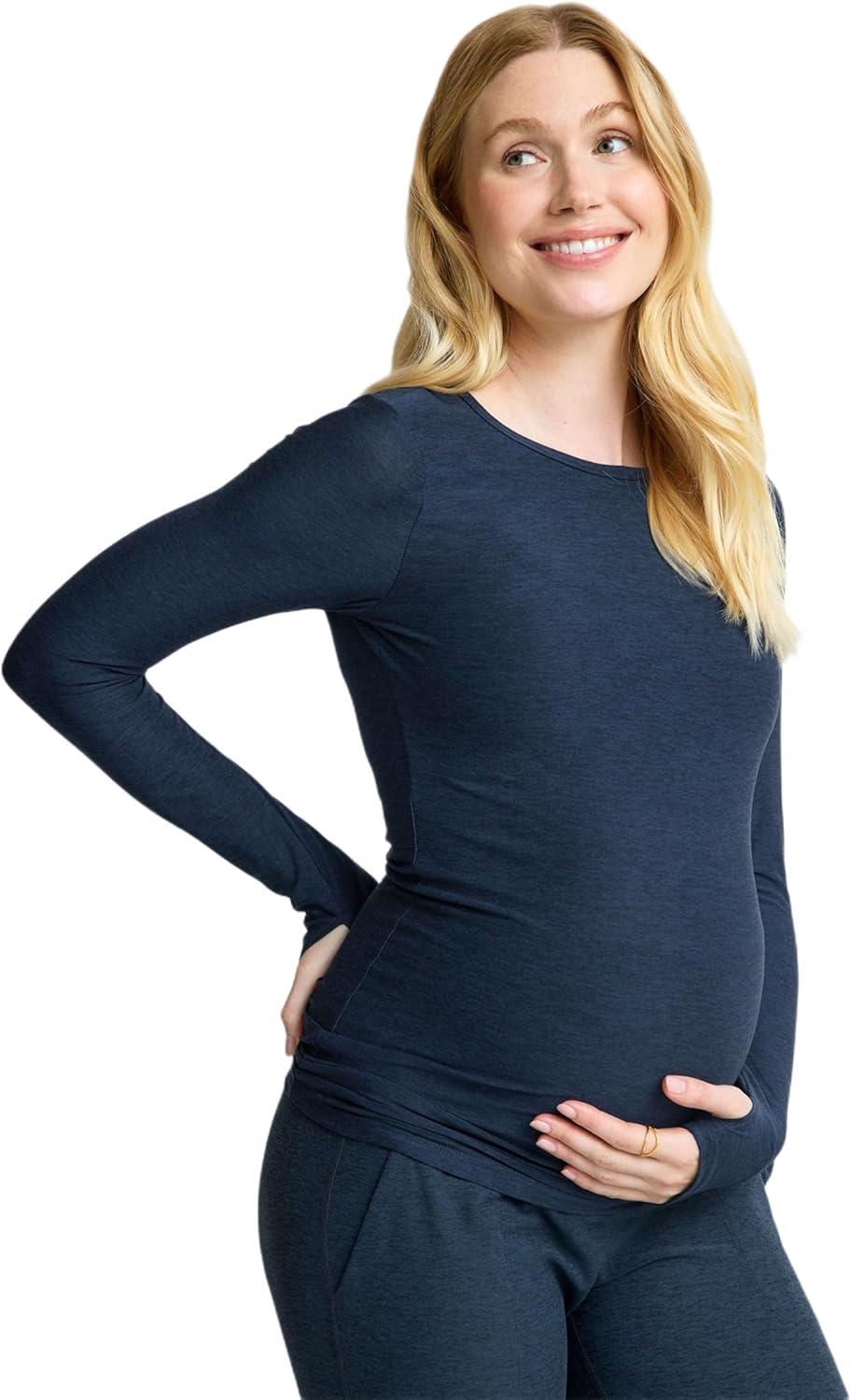image:imageBeyond Yoga Womens Featherweight Count On Me Maternity Crew PulloverNocturnal Navy