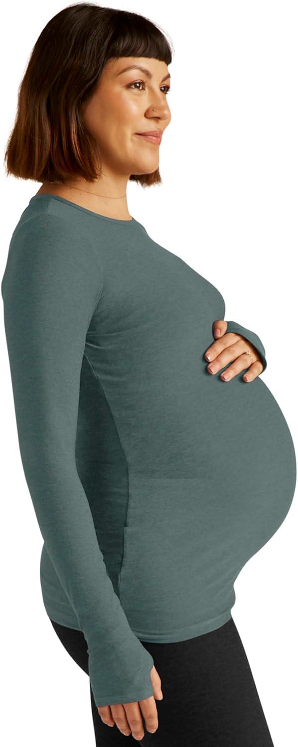 image:imageBeyond Yoga Womens Featherweight Count On Me Maternity Crew PulloverStorm Heather