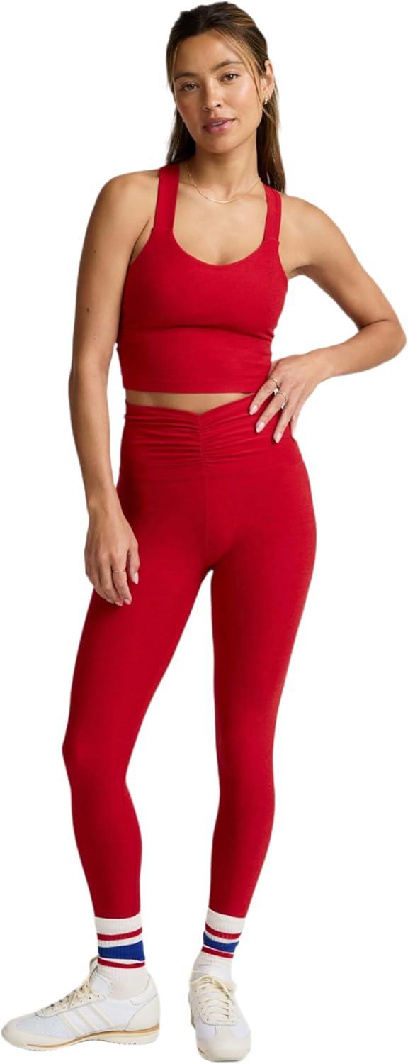 image:imageBeyond Yoga Womens Spacedye Twist Through Cropped Tank TopHolly Red Heather