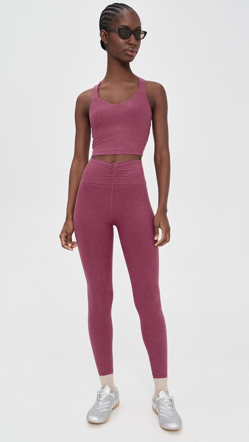 image:imageBeyond Yoga Womens Spacedye Twist Through Cropped Tank TopSmooth Mauve Heather