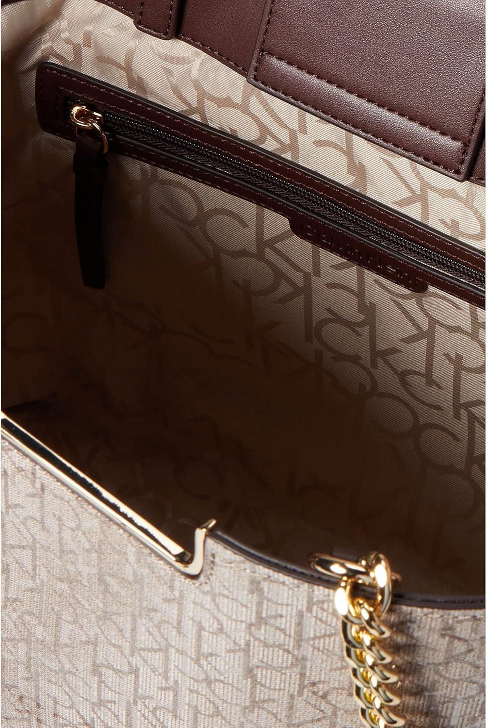 image:imageCalvin Klein Finley ToteMini Tx AlmondTaupeBrunette