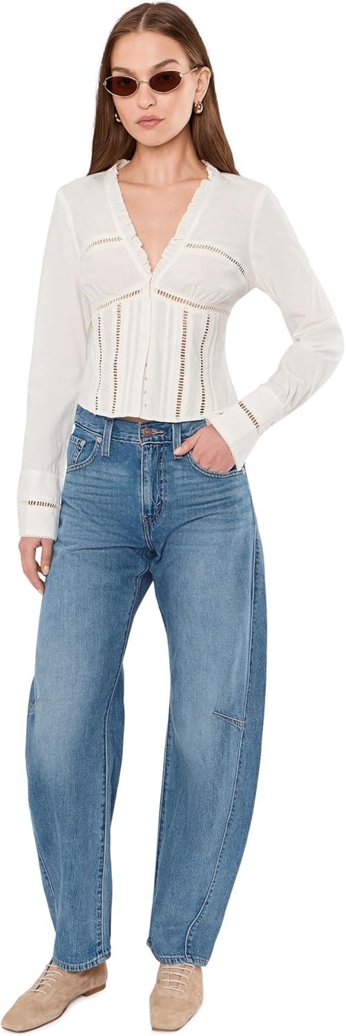 image:imageFree People Womens Frankie Corset Long Sleeve TopClean Ivory