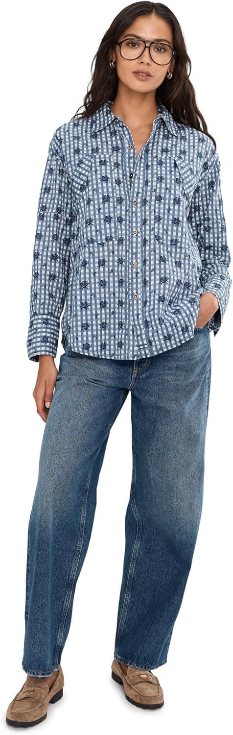 image:imageFree People Womens We The Free Flower ShirtNavy Combo