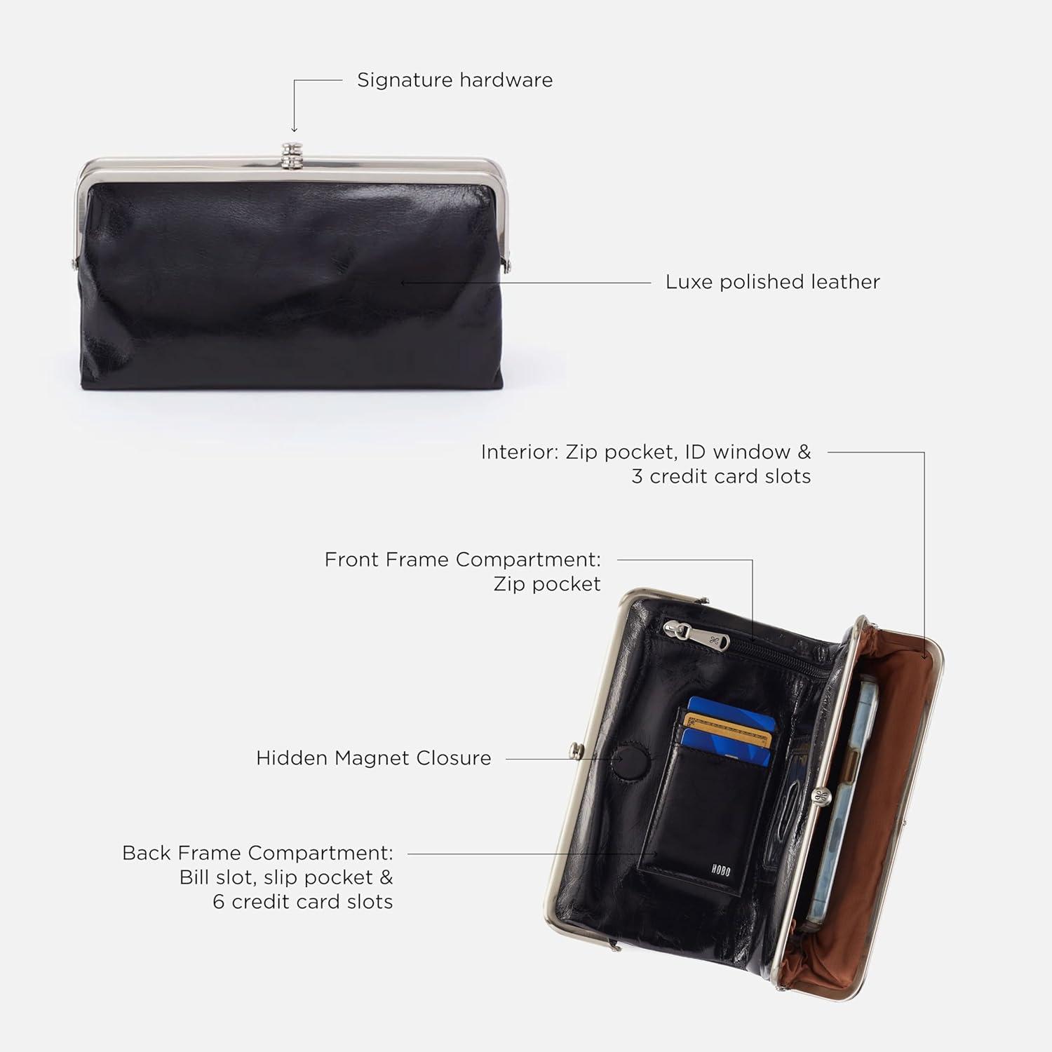 image:imageHOBO Lauren Leather Clutch Wallet for WomenGold Leaf