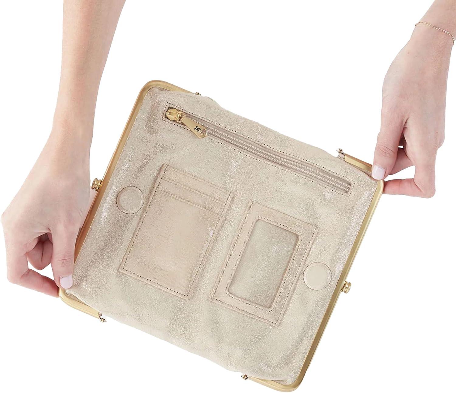 image:imageHOBO Lauren Leather Clutch Wallet for WomenSand Shimmer