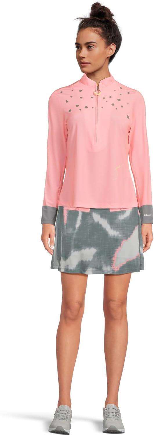 image:imageJamie Sadock Womens Raindrops Print Long Sleeve Sunsense TopAzalea Pink