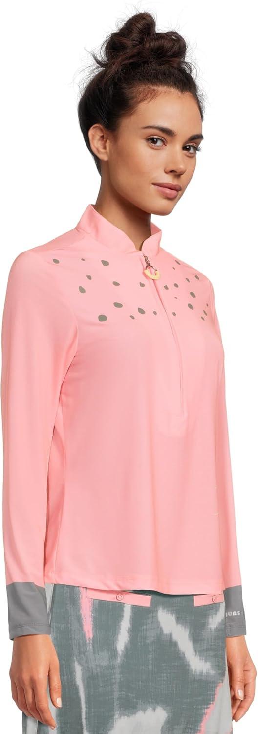 image:imageJamie Sadock Womens Raindrops Print Long Sleeve Sunsense TopAzalea Pink