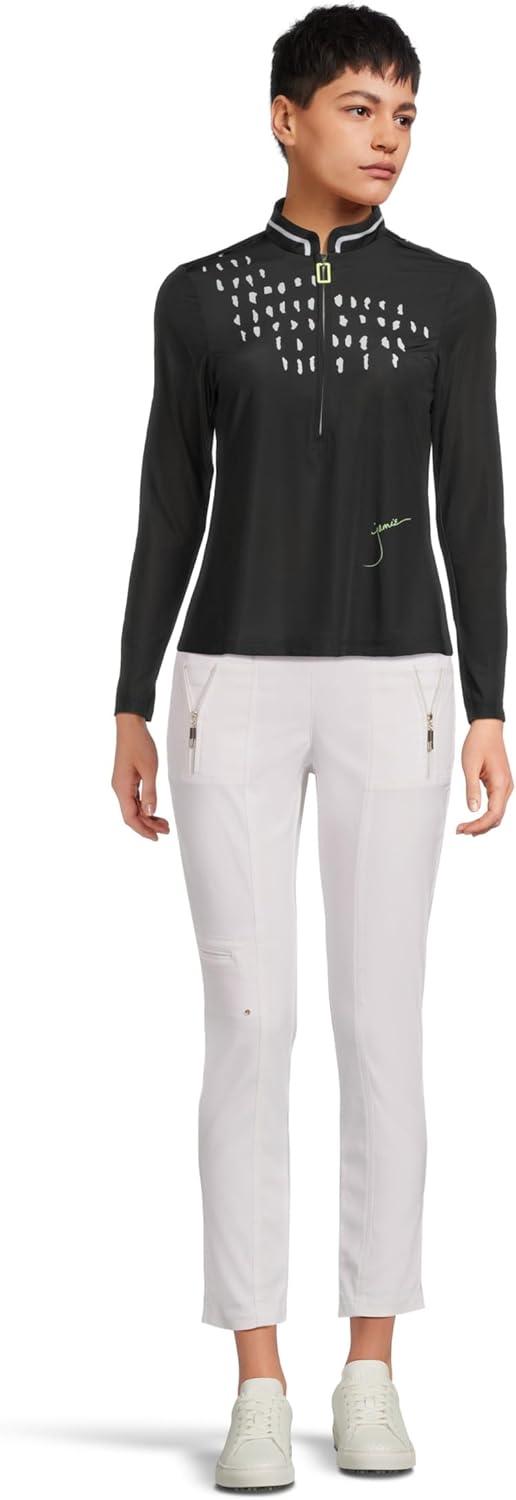 image:imageJamie Sadock Womens Raindrops Print Long Sleeve Sunsense TopBlack