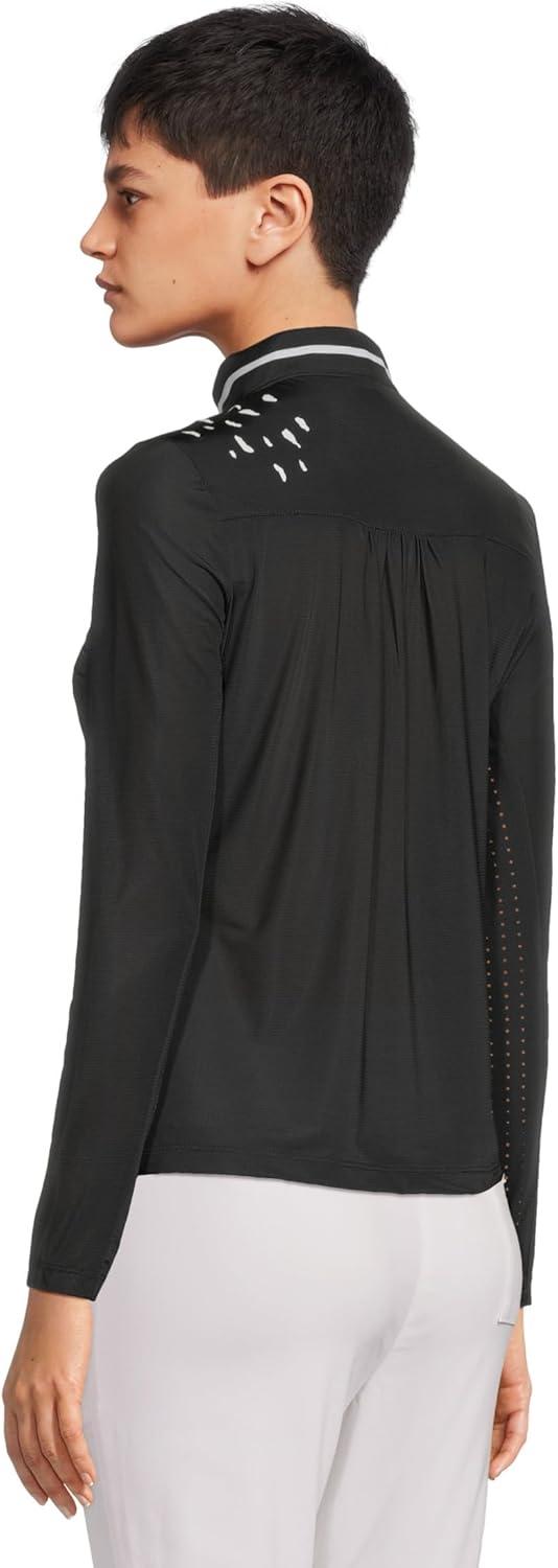 image:imageJamie Sadock Womens Raindrops Print Long Sleeve Sunsense TopBlack