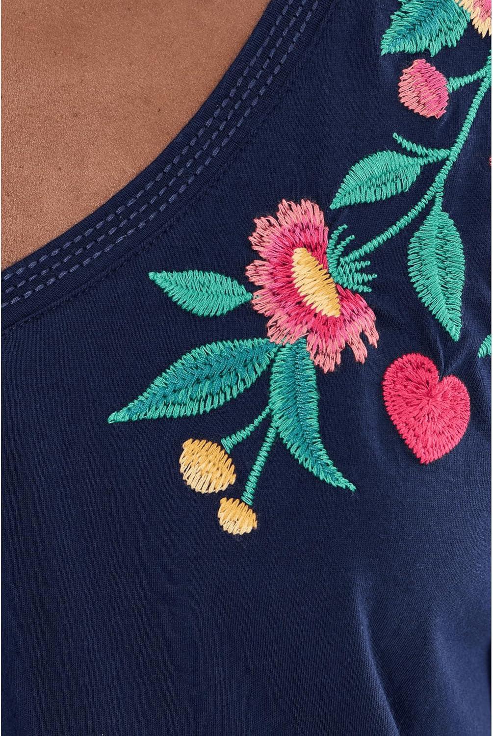 image:imageJohnny was Womens 34 Sleeve Trapunto VNeck Tee ZivianaBlue Night