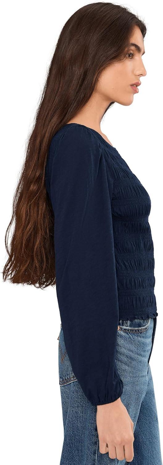image:imageMadewell Womens Smocked Boatneck TopMidnight Navy