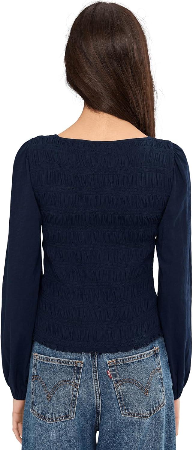 image:imageMadewell Womens Smocked Boatneck TopMidnight Navy