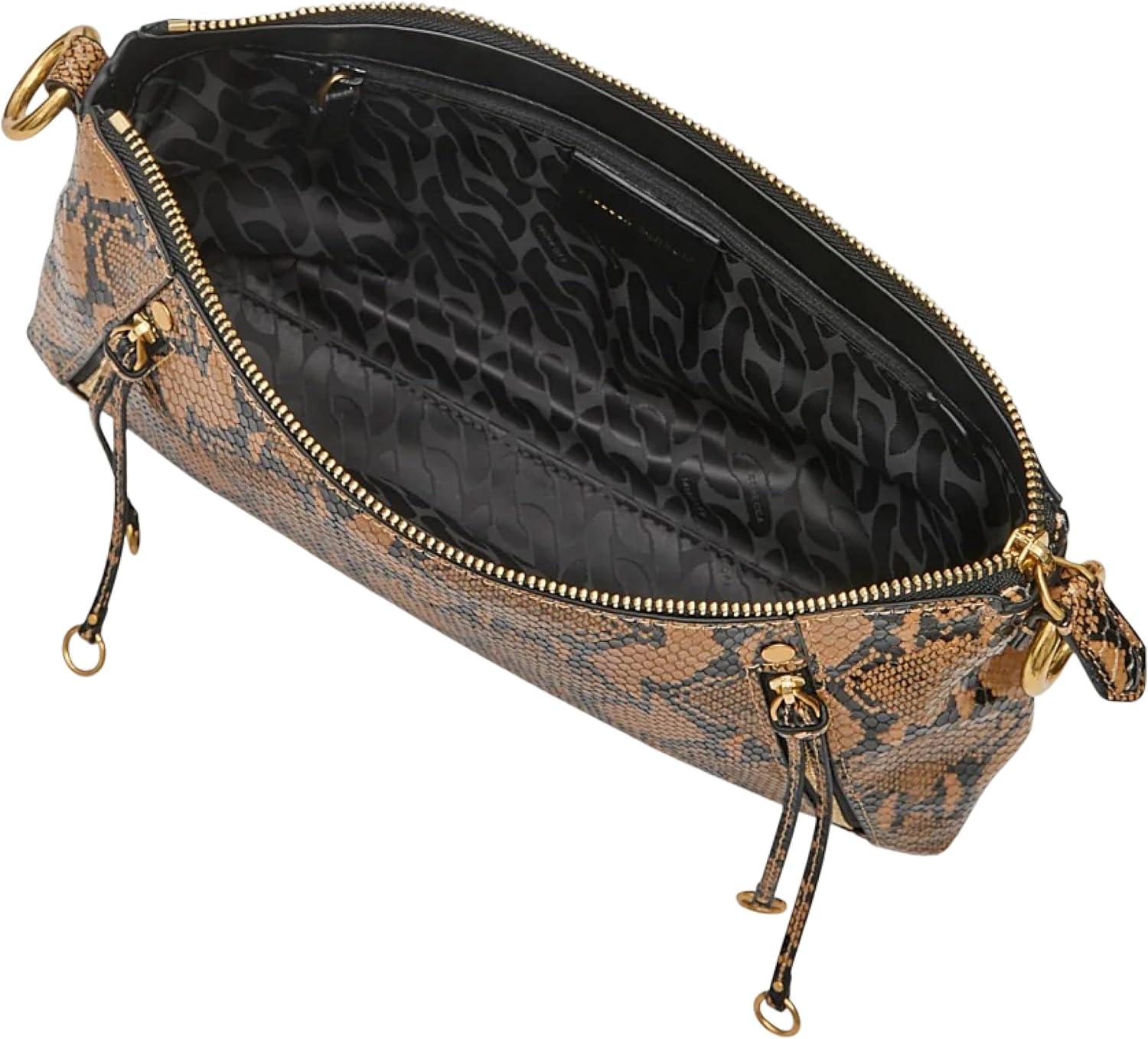 image:imageRebecca Minkoff Rivington Small Shoulder Bag Womens Leather Handbag with Antique Brass HardwareOro Snake