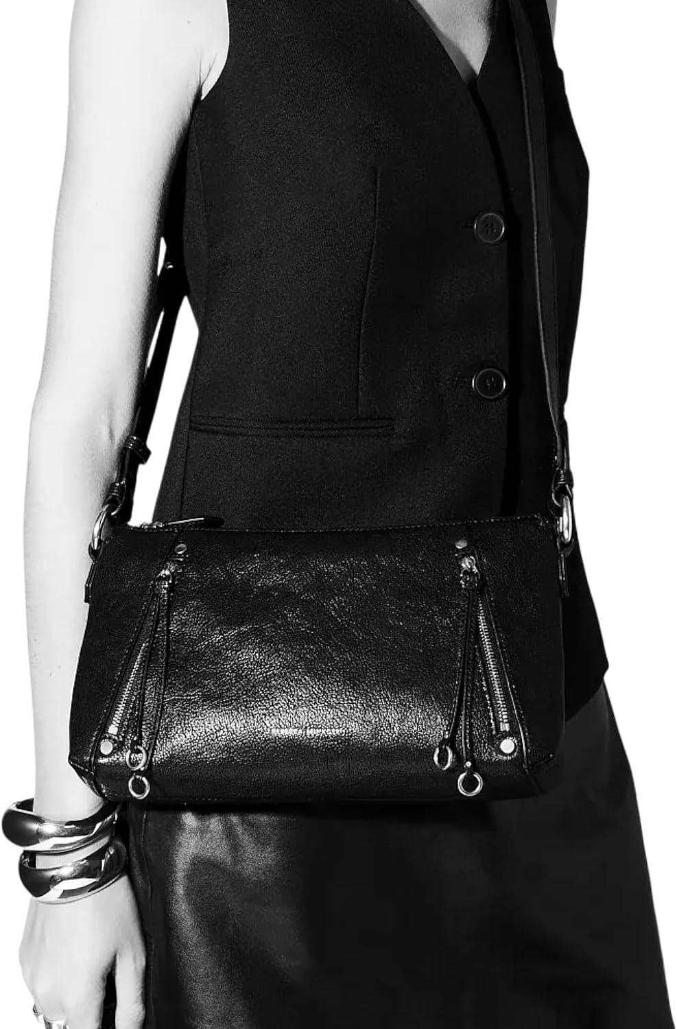 image:imageRebecca Minkoff Rivington Small Shoulder Bag Womens Leather Handbag with Antique Brass HardwareOro Snake