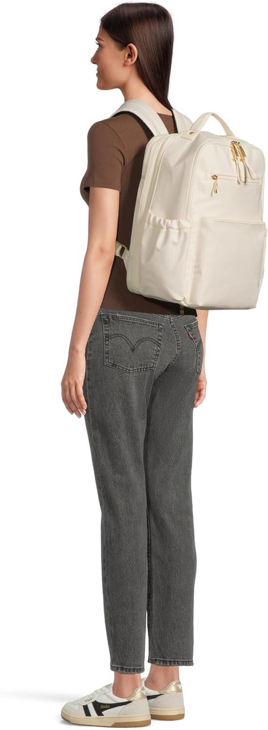 image:imageTribeca Expandable Travel Laptop Backpack WaterResistant Nylon Work Bag wOrganization Padded Sleeve amp RFID Tech