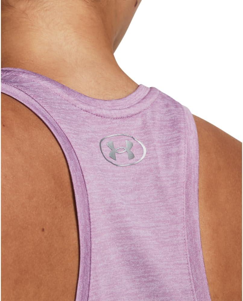 image:imageUnder Armour Womens Tech Twist Tank Top174 Fresh Orchid White Metallic Silver