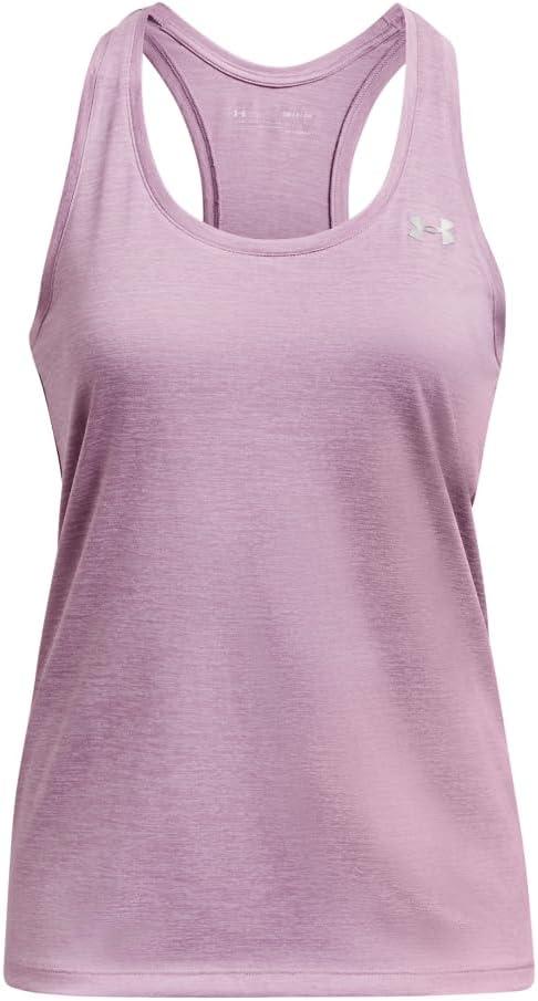 image:imageUnder Armour Womens Tech Twist Tank Top174 Fresh Orchid White Metallic Silver