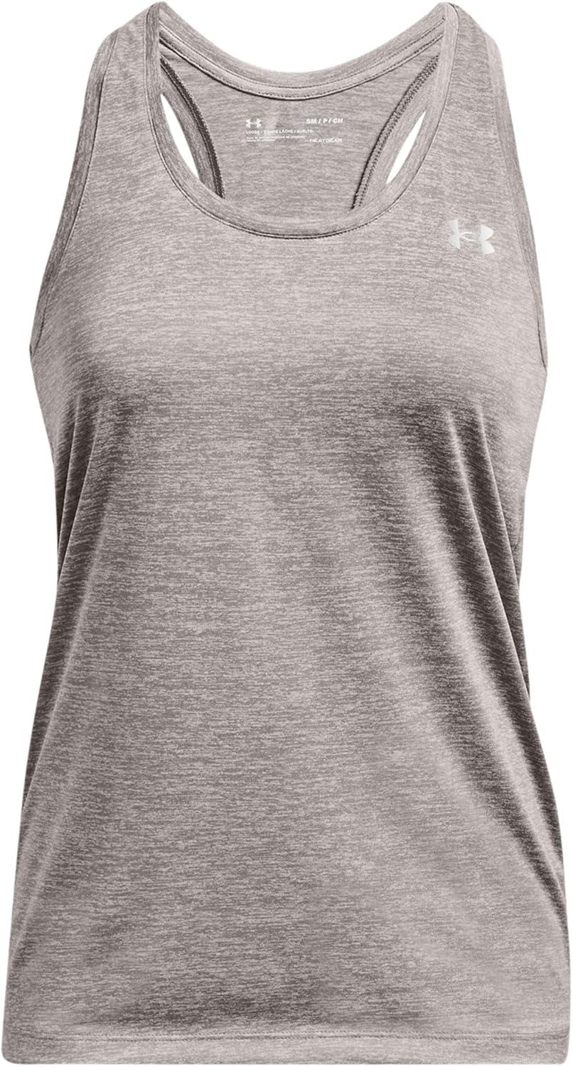 image:imageUnder Armour Womens Tech Twist Tank Top294 Pewter White Metallic Silver