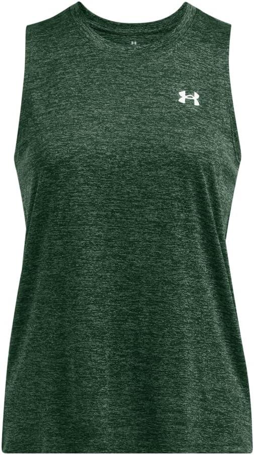 image:imageUnder Armour Womens Tech Twist Tank Top301 Forest Green White