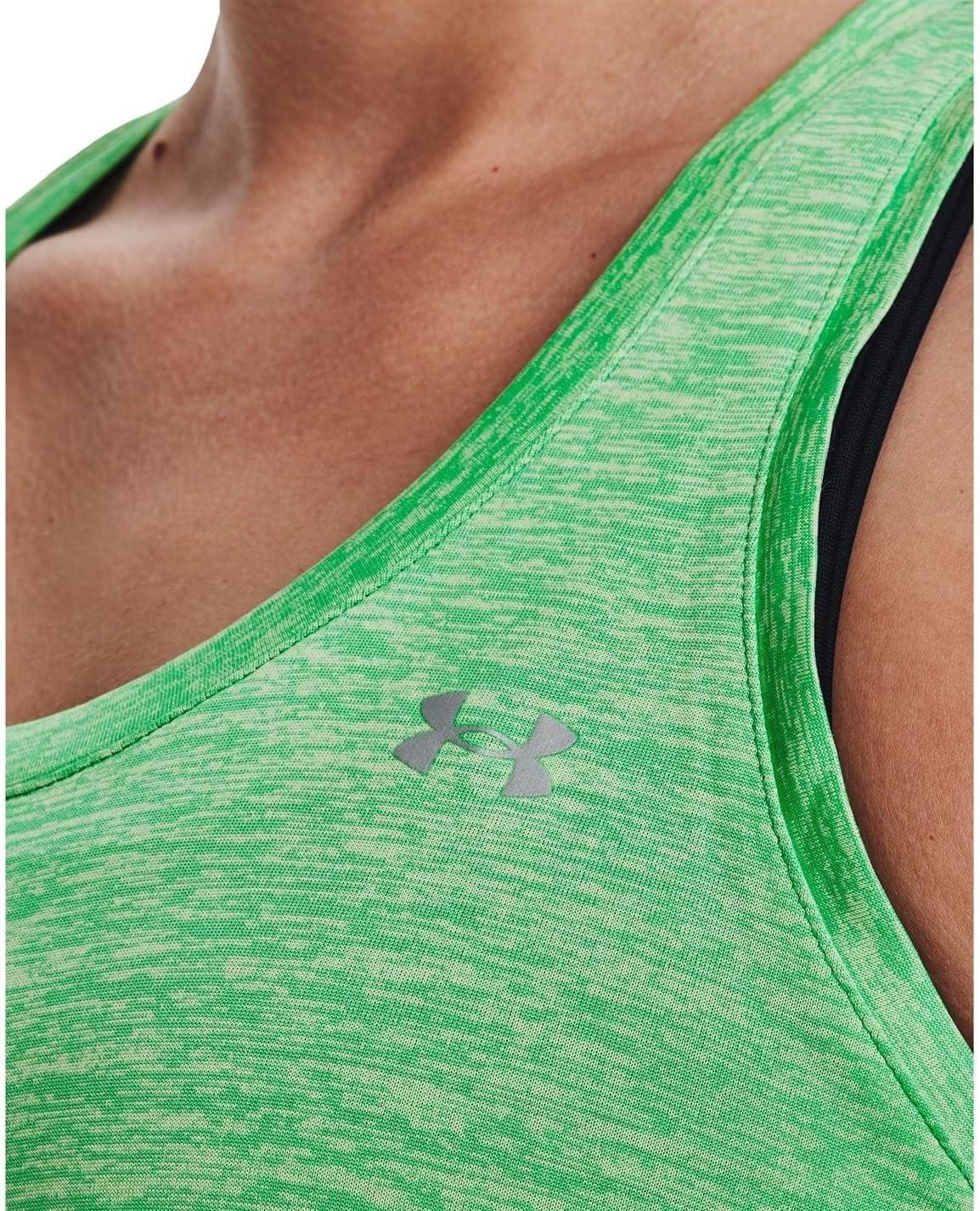 image:imageUnder Armour Womens Tech Twist Tank Top328 Extreme Green Phosphor Green Metallic Silver